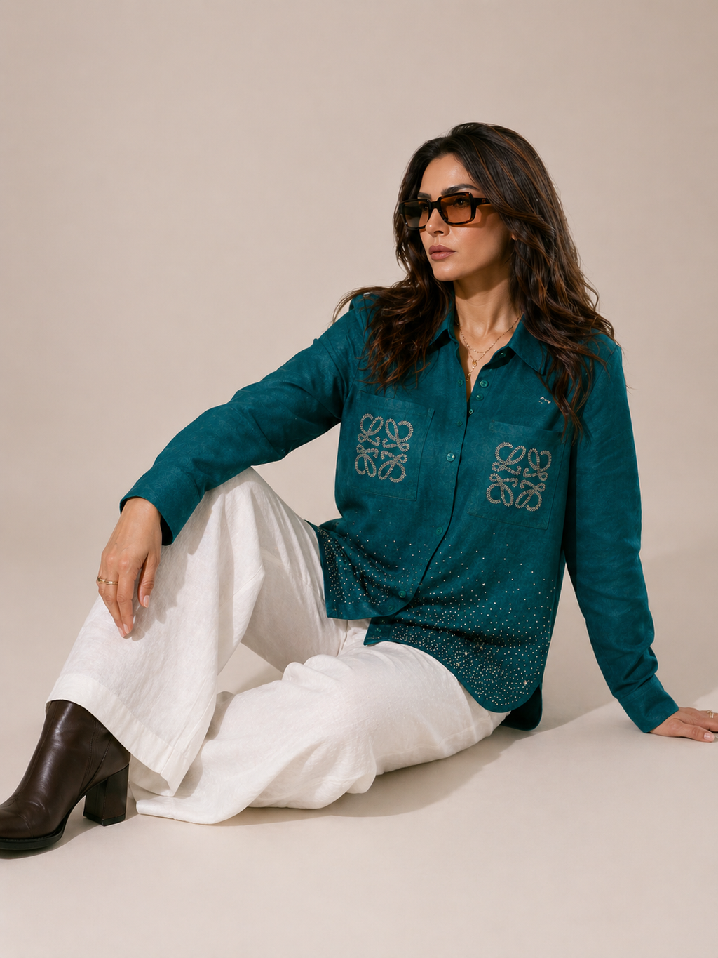 Linen Strass Blouse