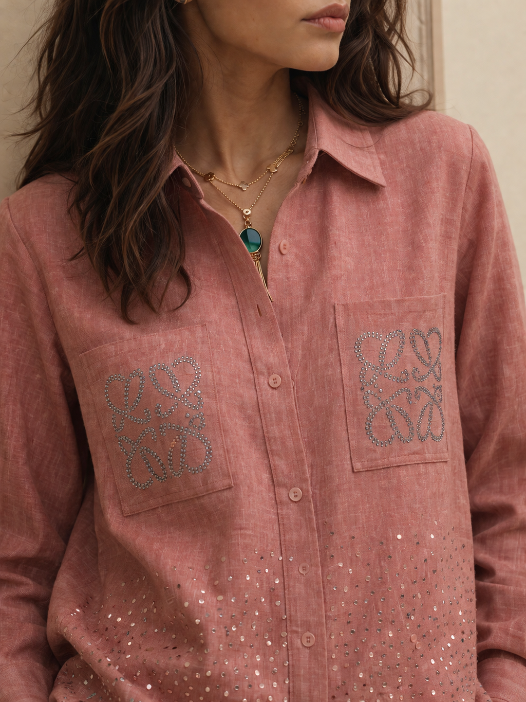 Linen Strass Blouse