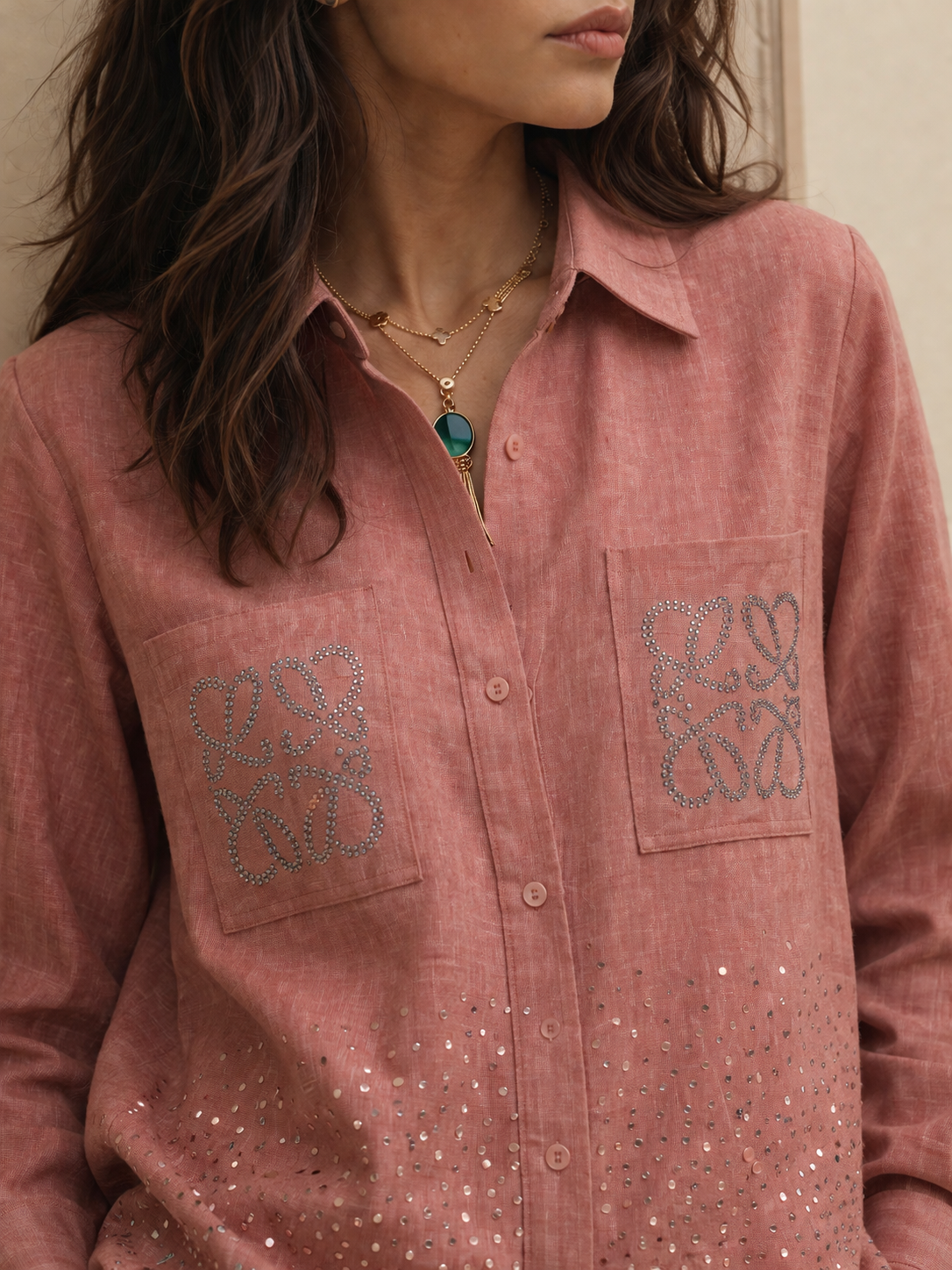 Linen Strass Blouse