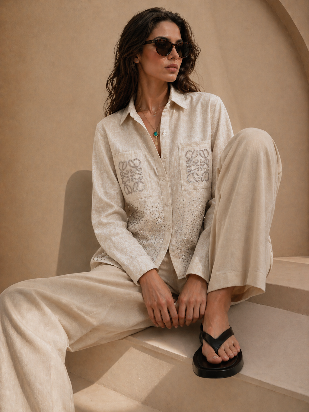 Linen Strass Blouse
