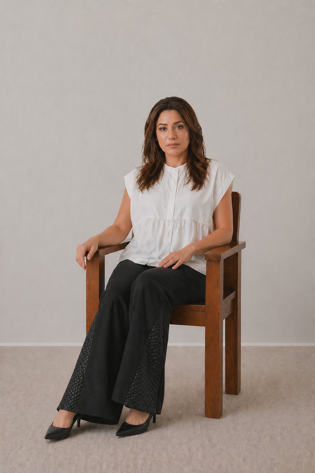 Textured Panel Trousers