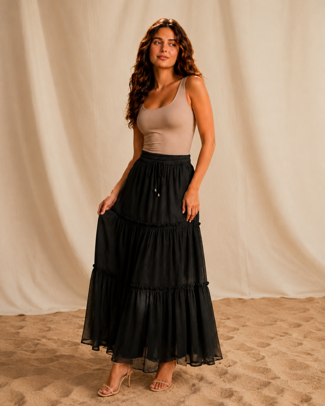 Tiered Maxi Skirt