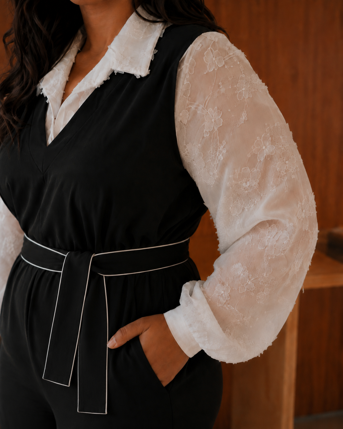 Contrast Lace Jumpsuit