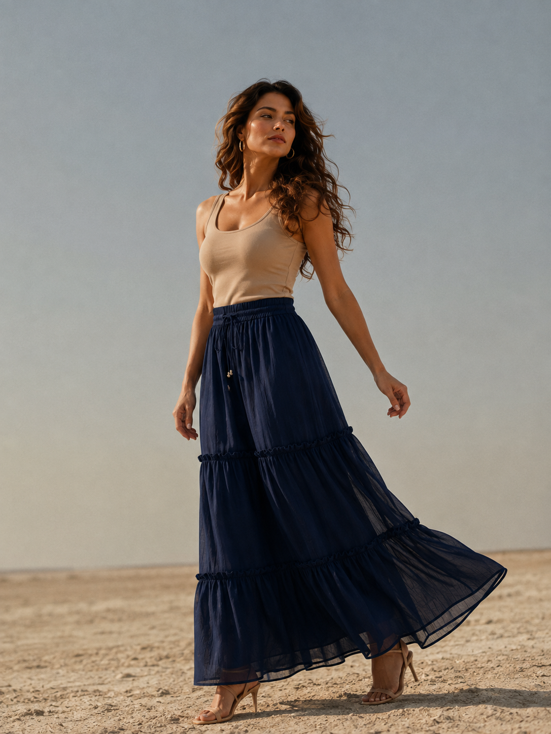 Tiered Maxi Skirt