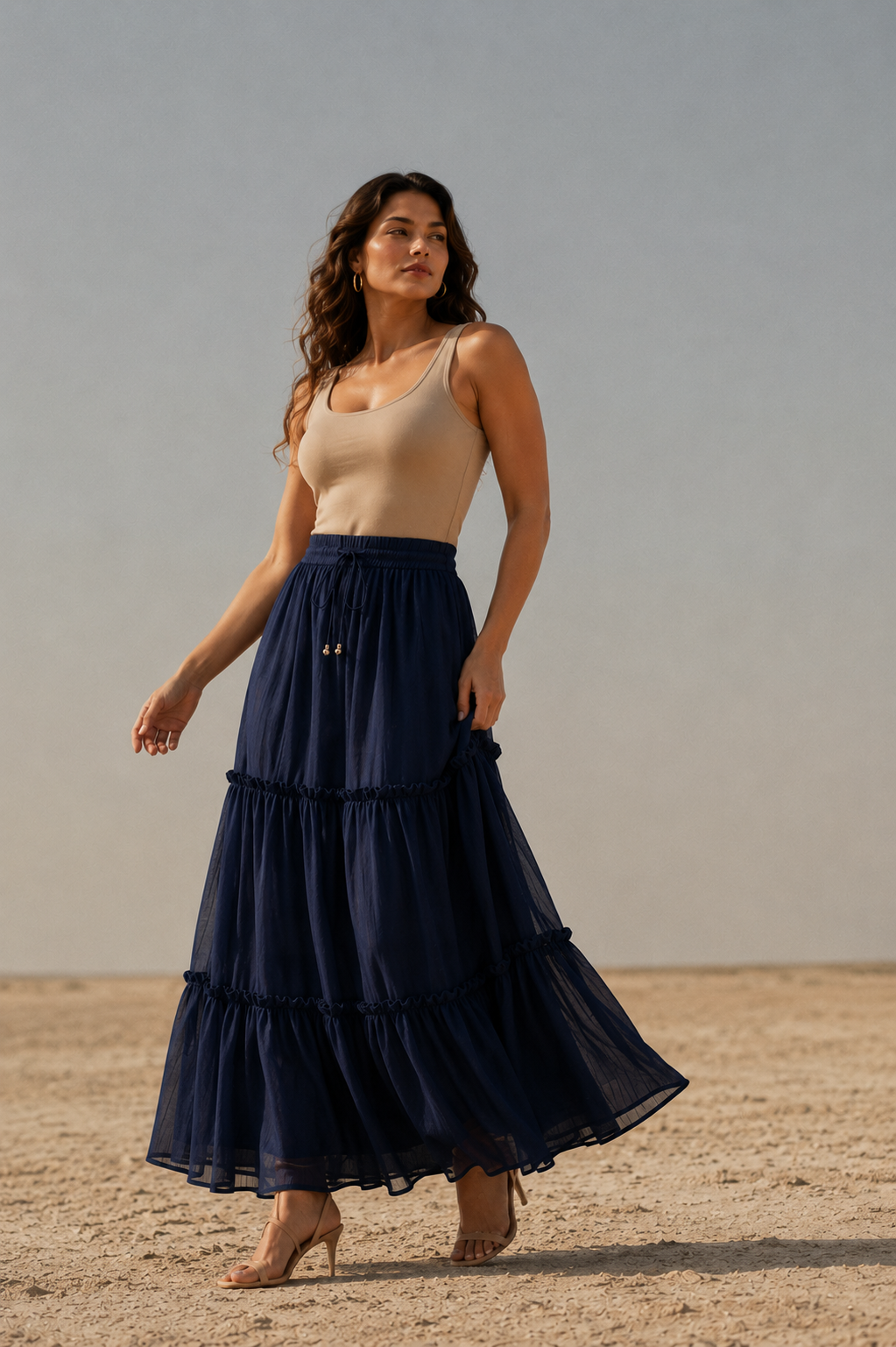 Tiered Maxi Skirt