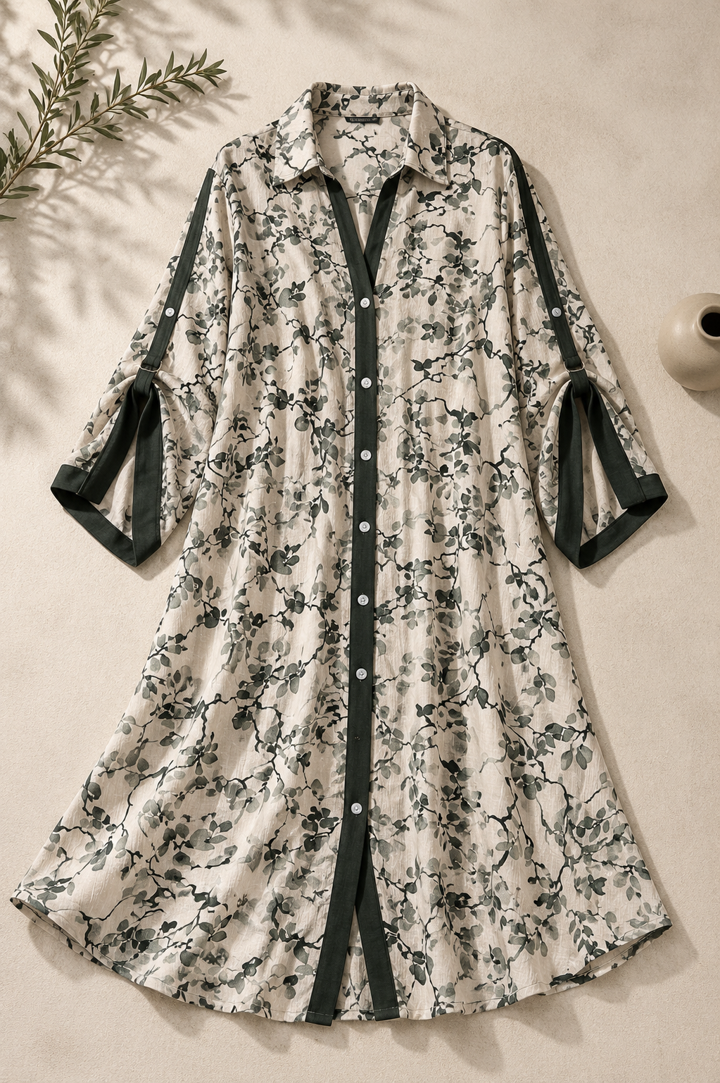 Botanical Print Long Shirt
