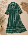 Embroidered Long Shirt Dress