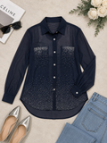 Midnight Strass Chiffon Shirt