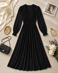 Midnight Gathered Maxi Dress