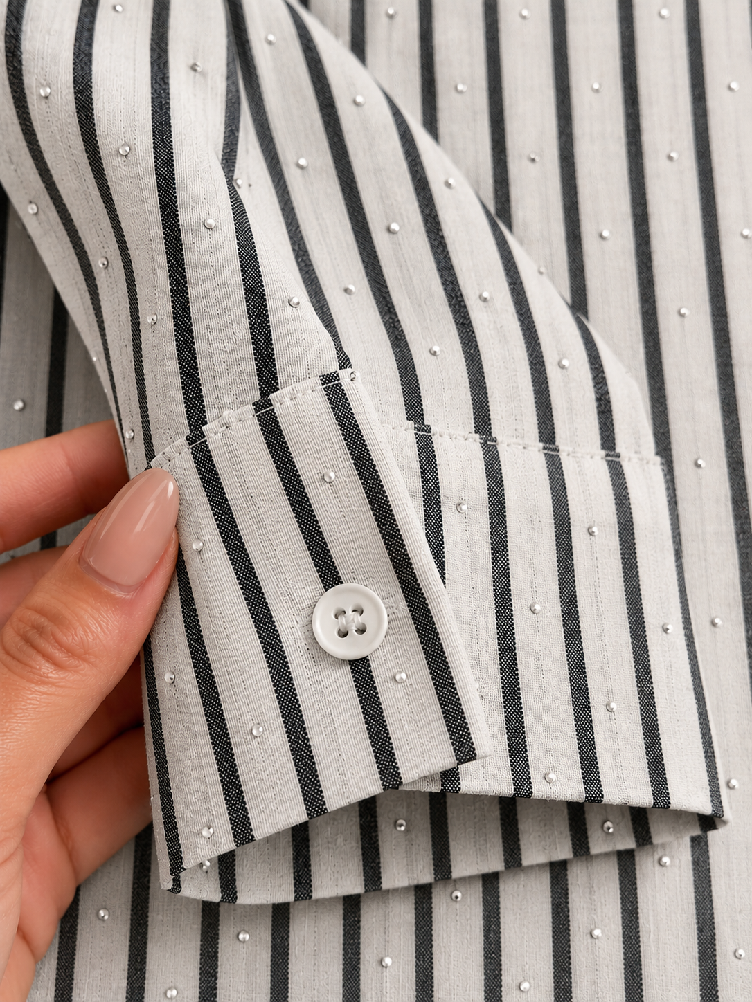 Striped Strass Shirt Dress