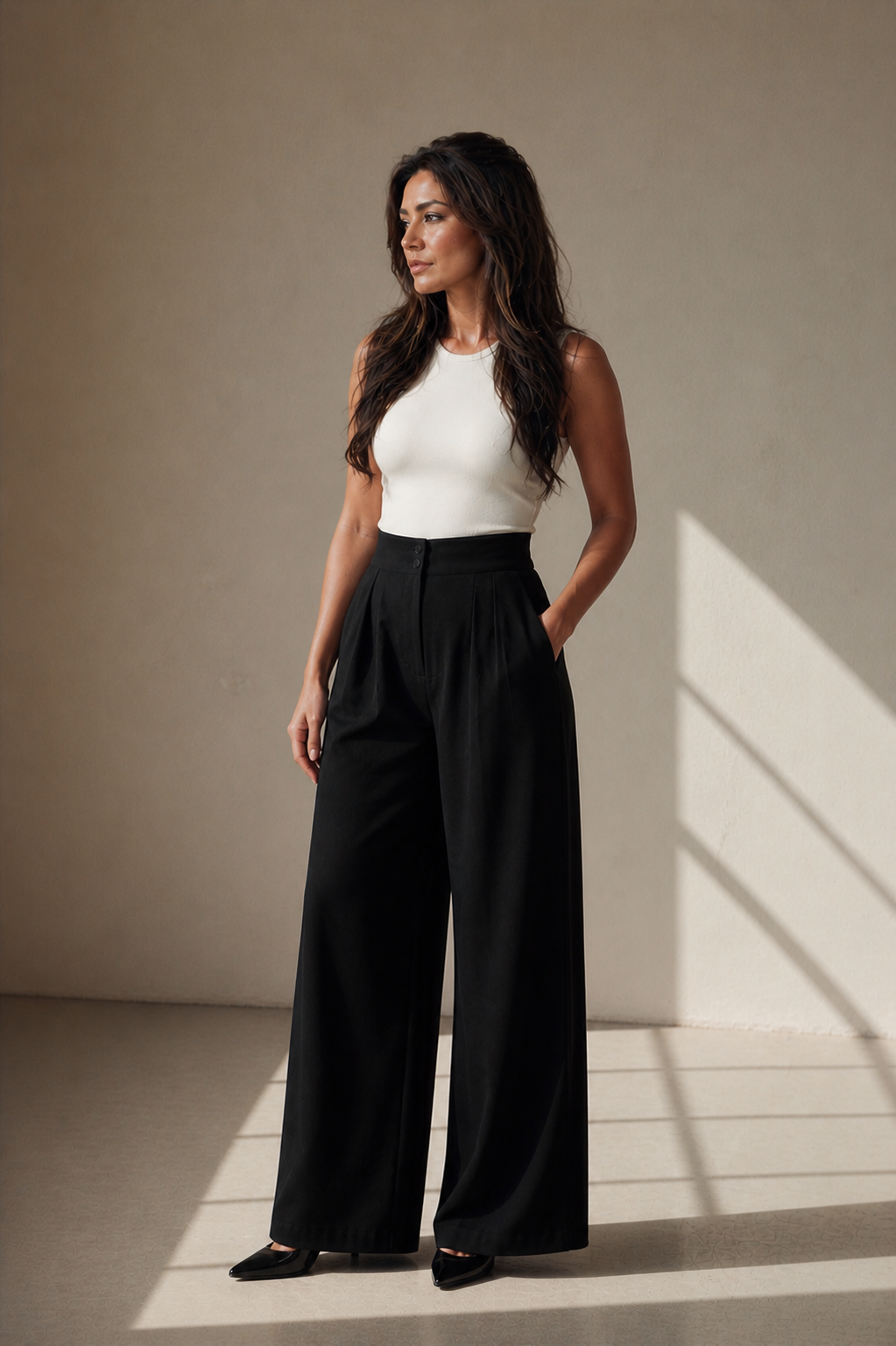 Tailored Wide-Leg Trousers