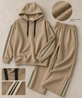 Ribbed Hoodie & Wide-Leg Trouser Set