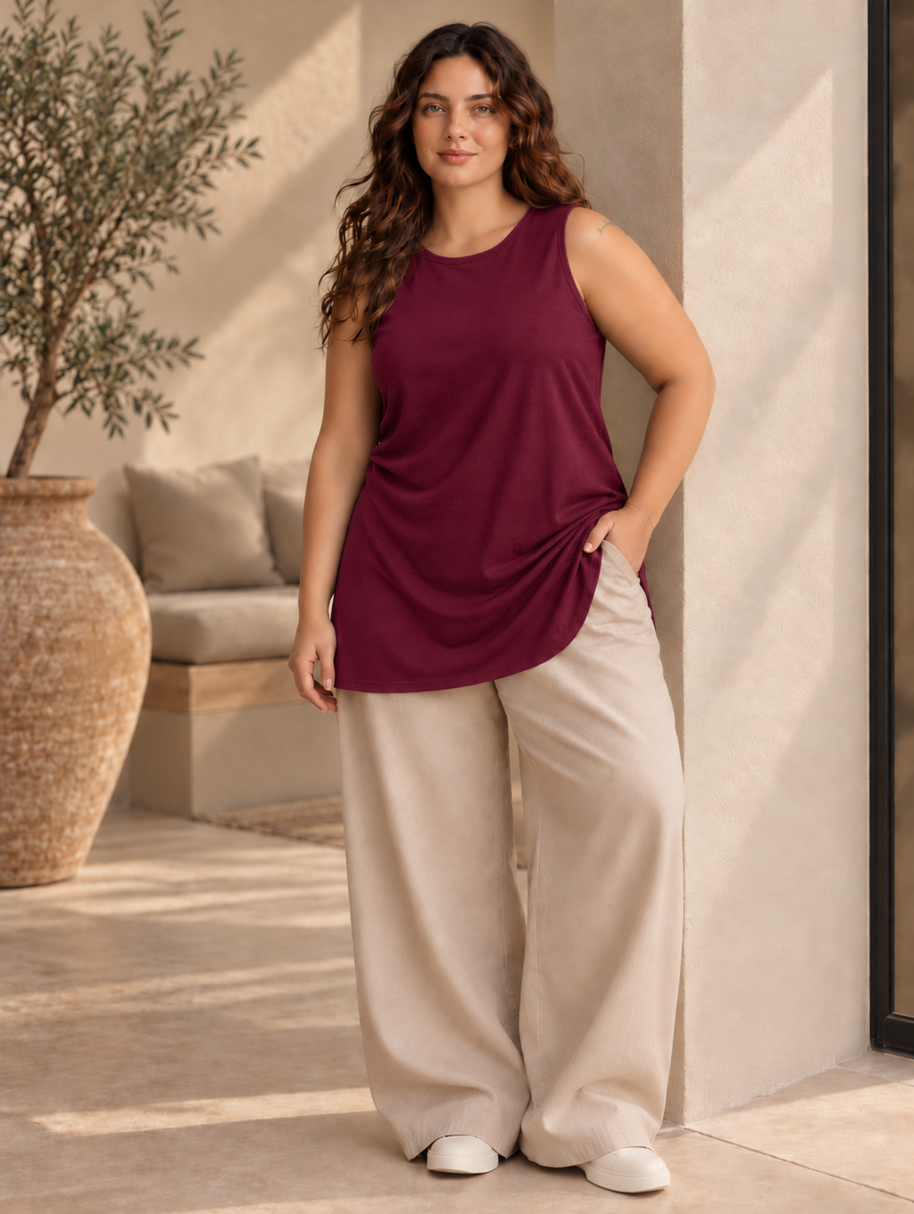 Essential Sleeveless Plus Size Tunic