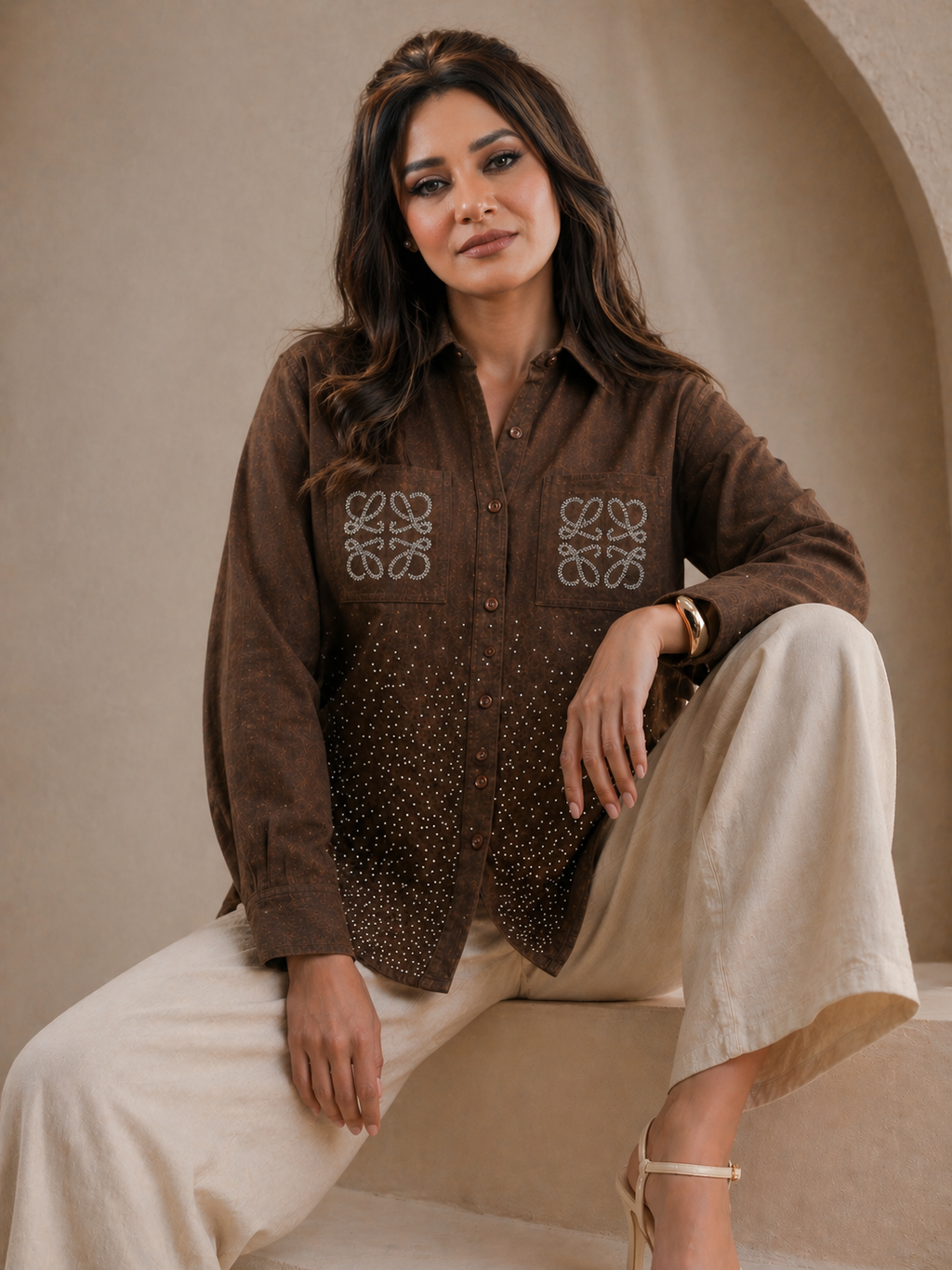 Linen Strass Blouse