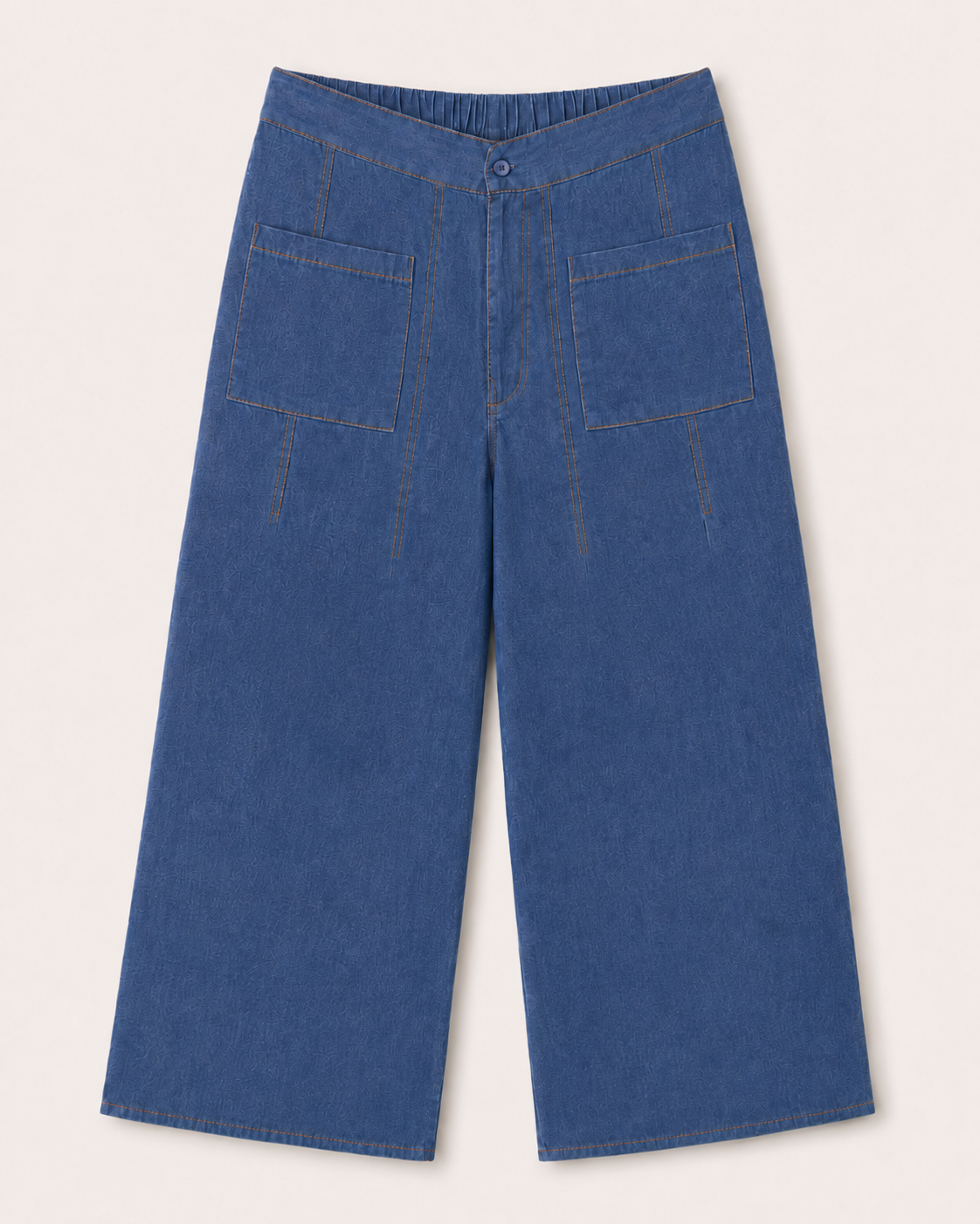 Textured Wide-Leg Pants