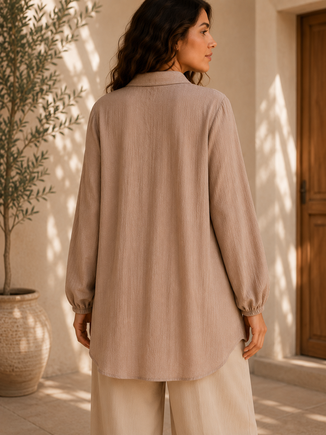 Lace Pleated Blouse