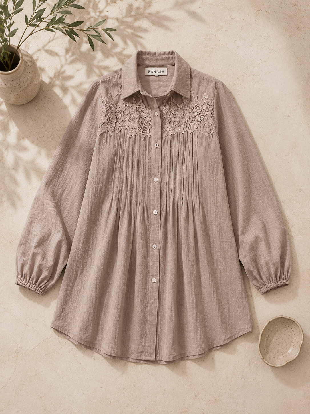 Lace Pleated Blouse