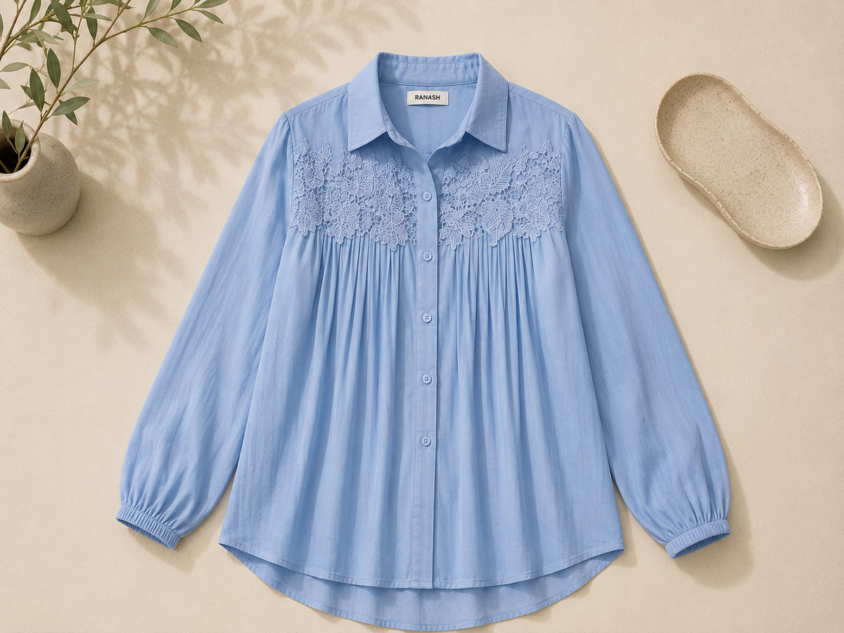 Lace Pleated Blouse