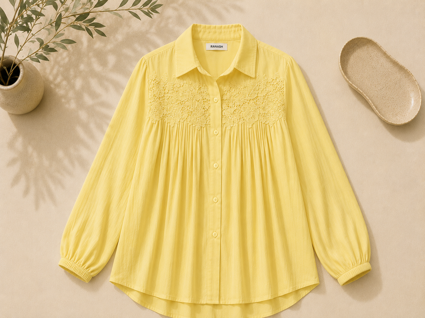 Lace Pleated Blouse