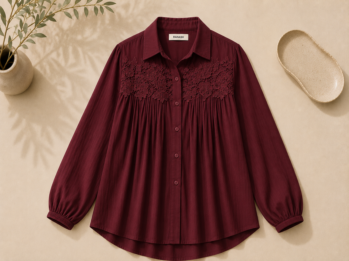 Lace Pleated Blouse