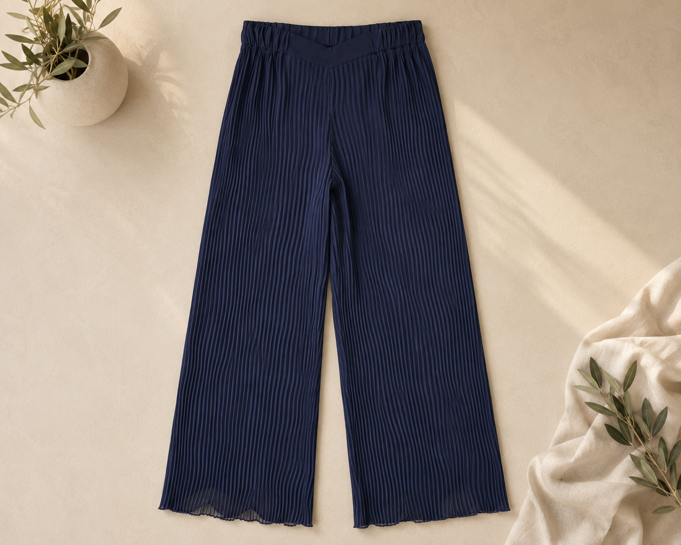 Pleated Chiffon Trousers