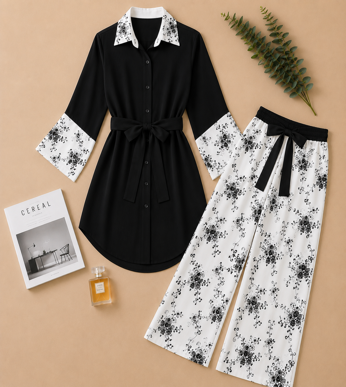 Embroidered Long Blouse Set