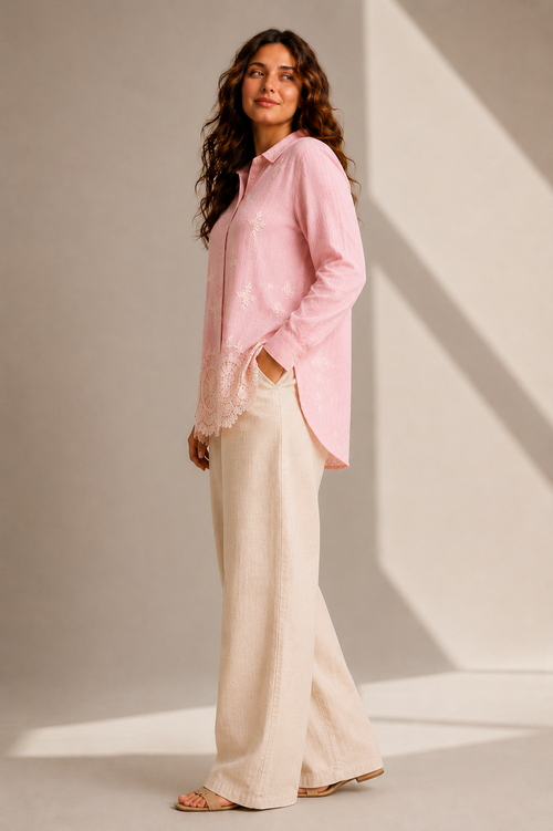 Embroidered Linen Shirt