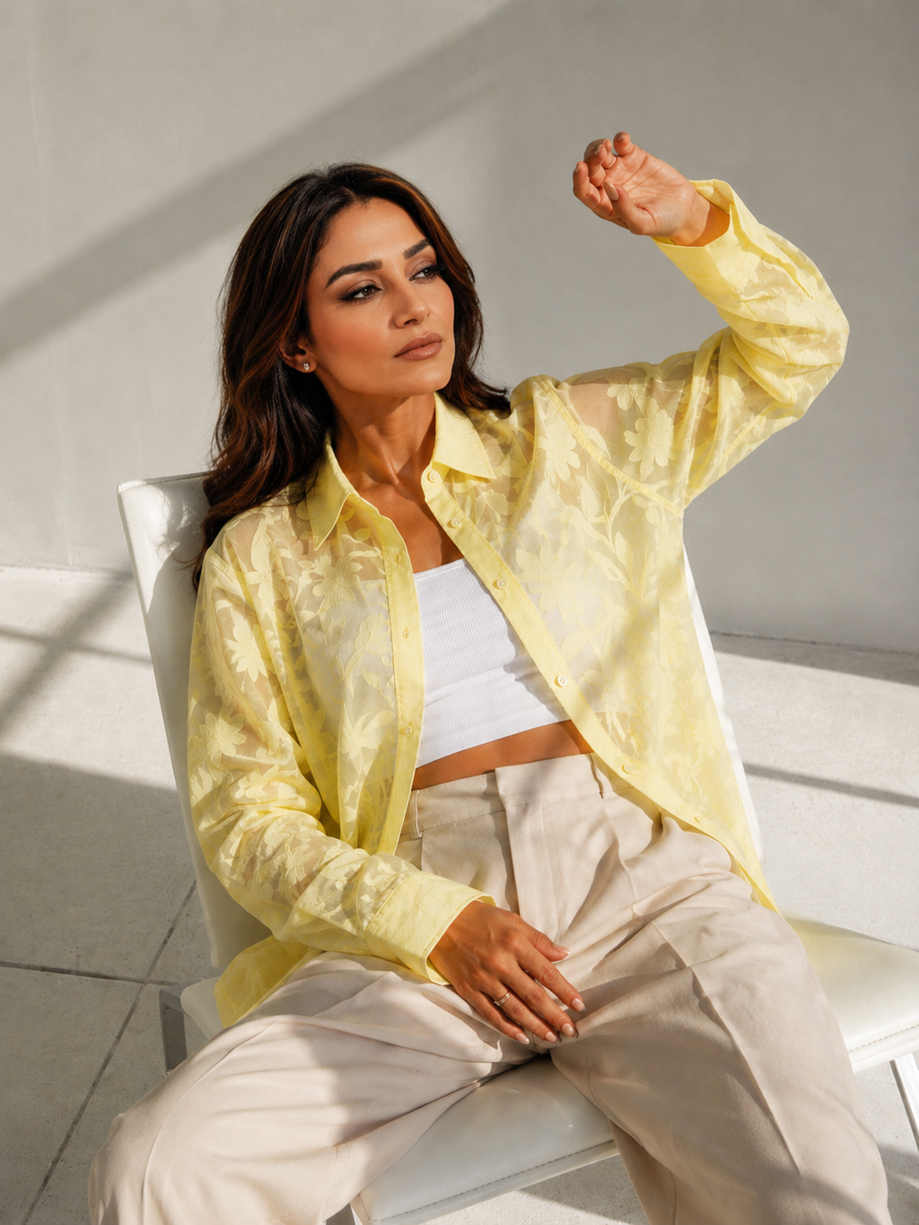 Sheer Floral Blouse