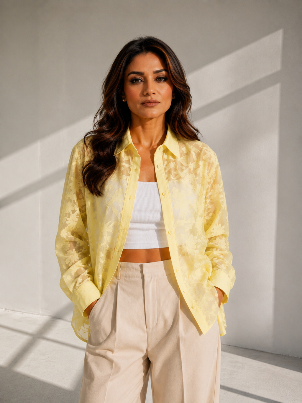 Sheer Floral Blouse
