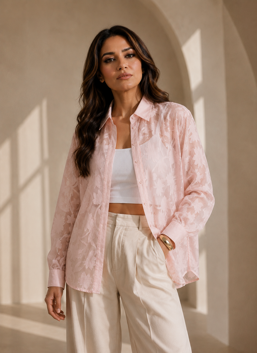 Sheer Floral Blouse