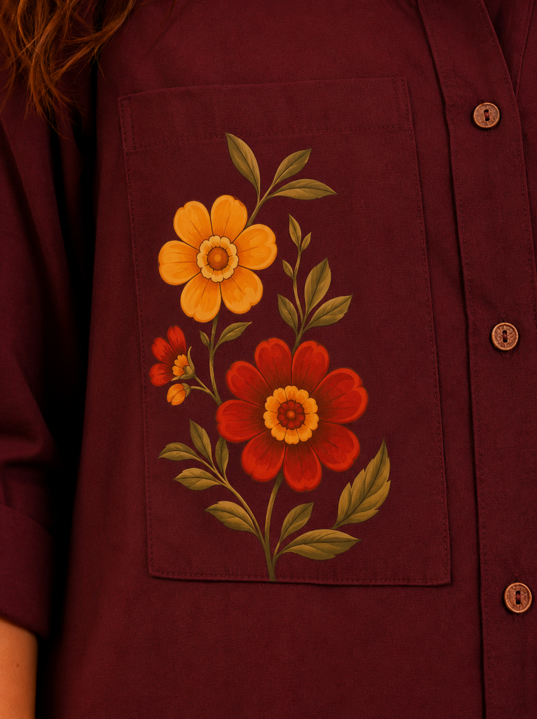 Embroidered Linen Shirt Dress