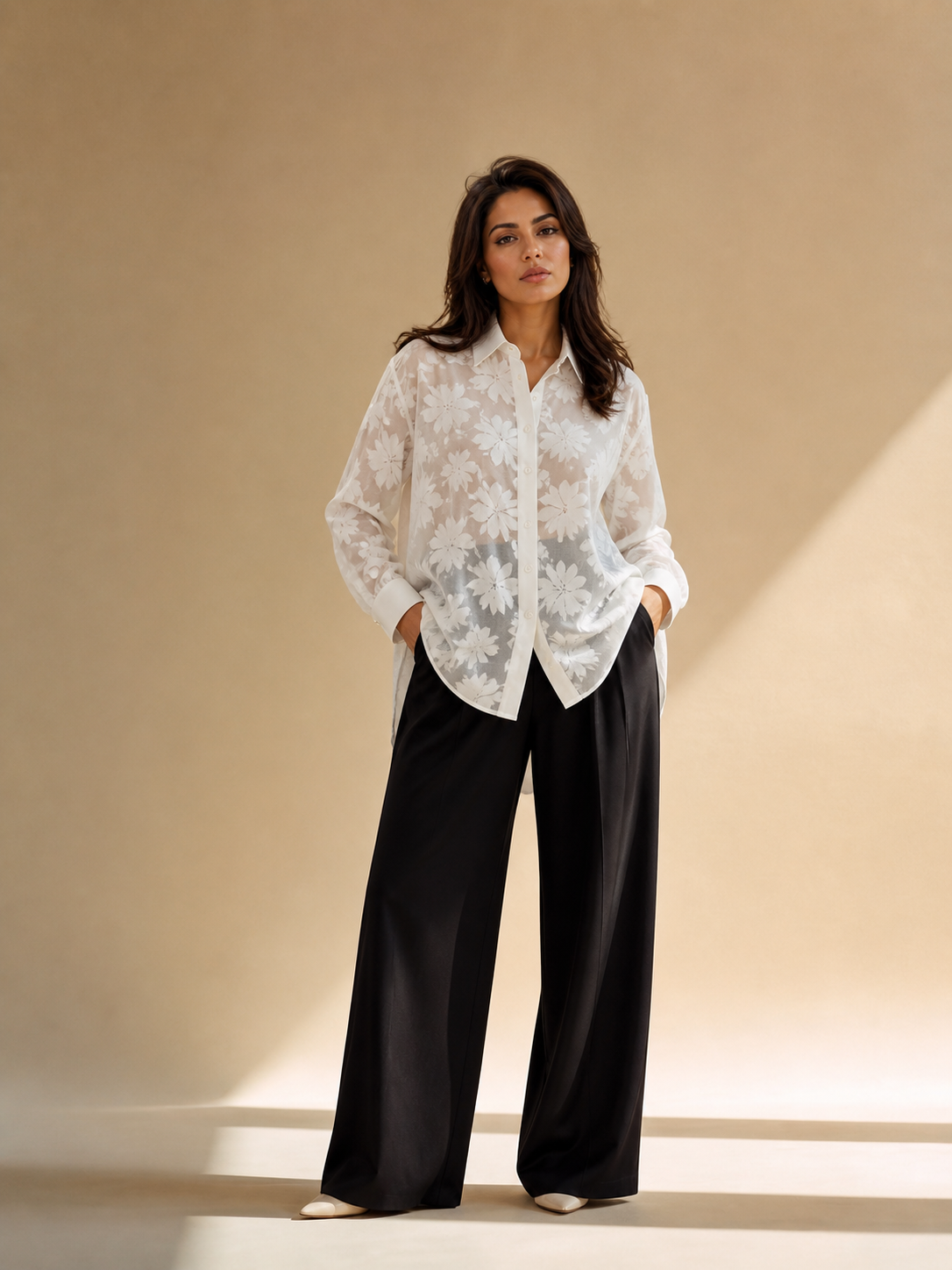 Sheer Floral Blouse