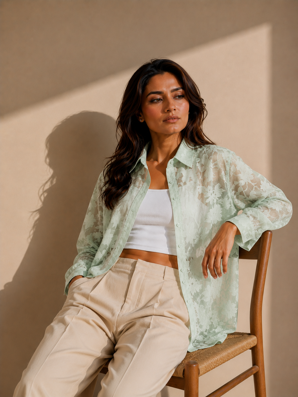 Sheer Floral Blouse