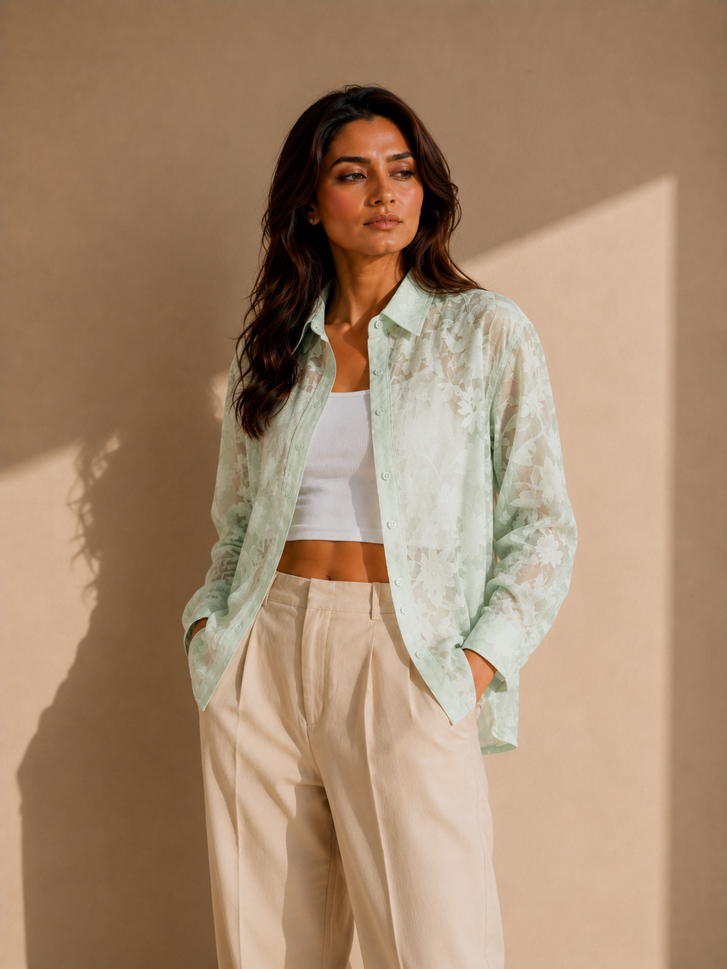 Sheer Floral Blouse