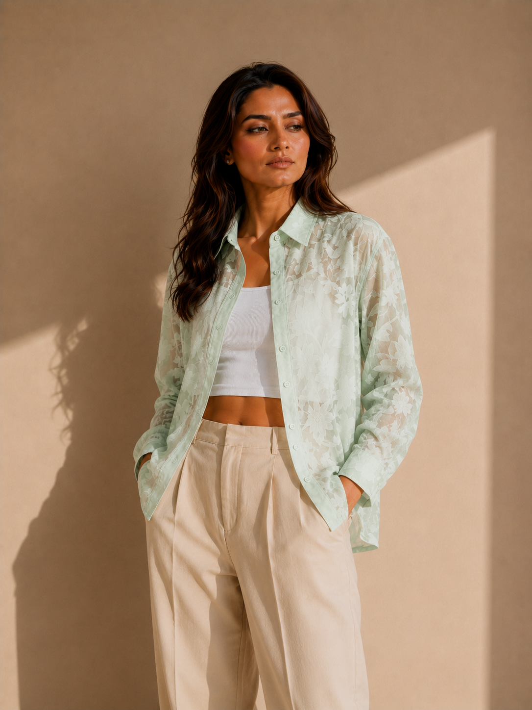 Sheer Floral Blouse
