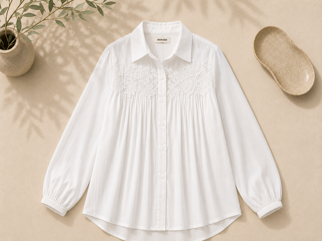 Lace Pleated Blouse