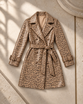 Leopard-Print Leather Coat