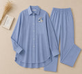 Striped Hand-Embroidered Set