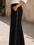 Noir Mosaic Wide-Leg Trousers