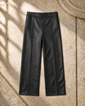 Wide-Leg Leather Pants