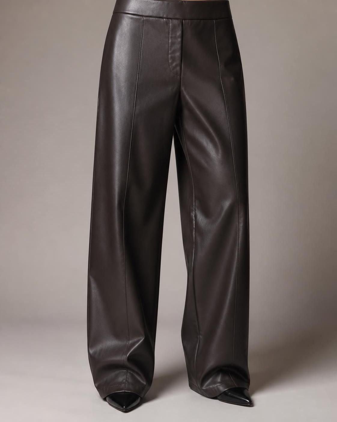 Wide-Leg Leather Pants