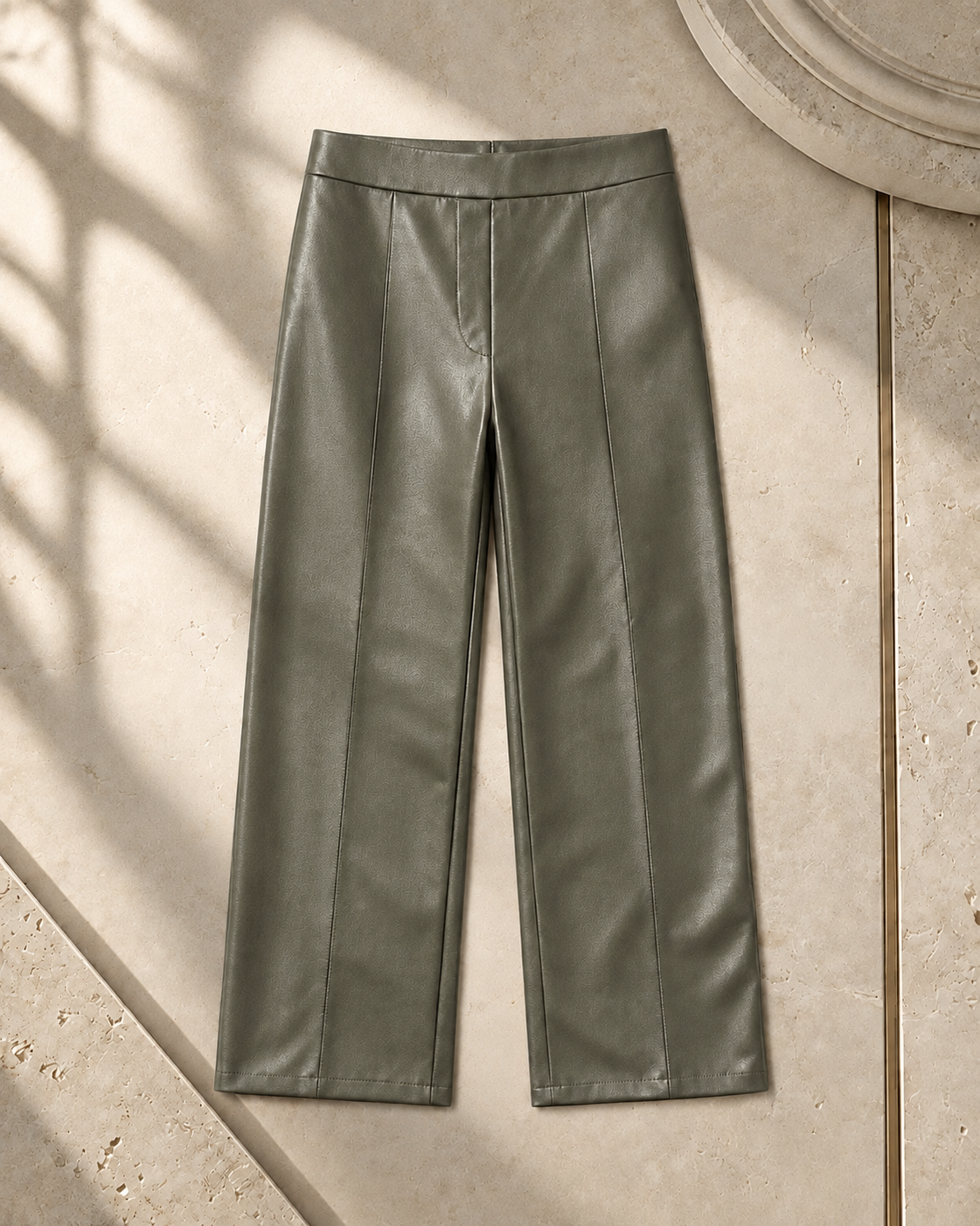 Wide-Leg Leather Pants